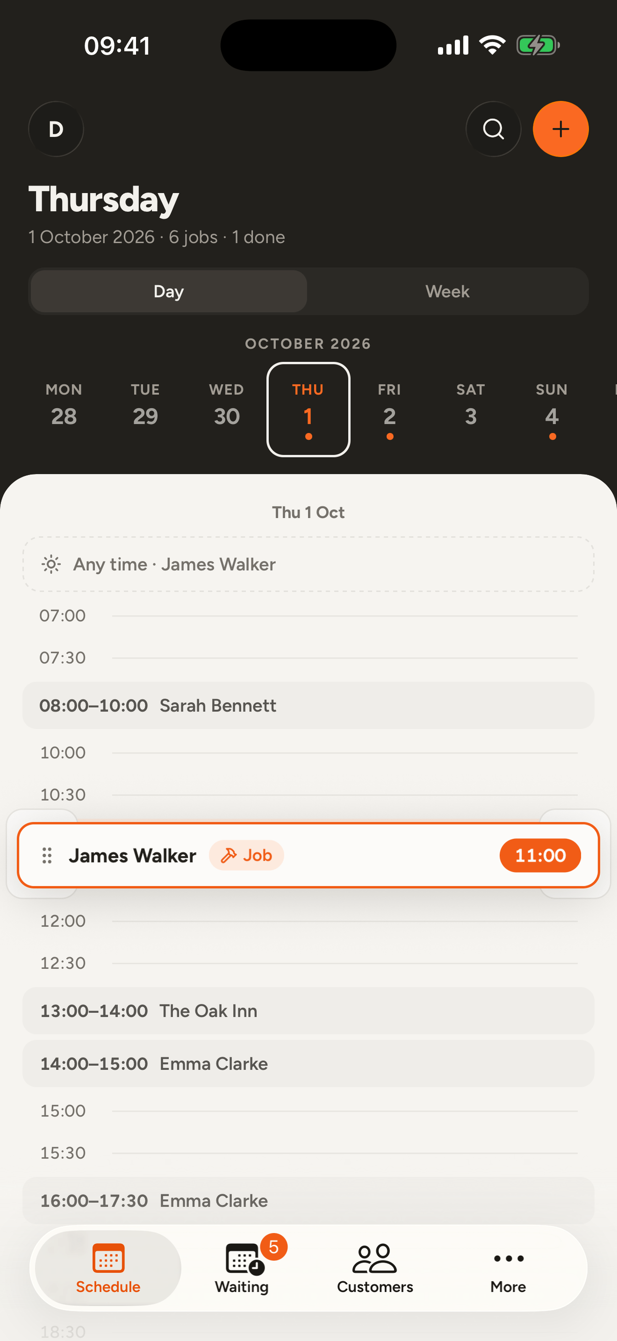 A job being dragged to 11:00 in the day schedule