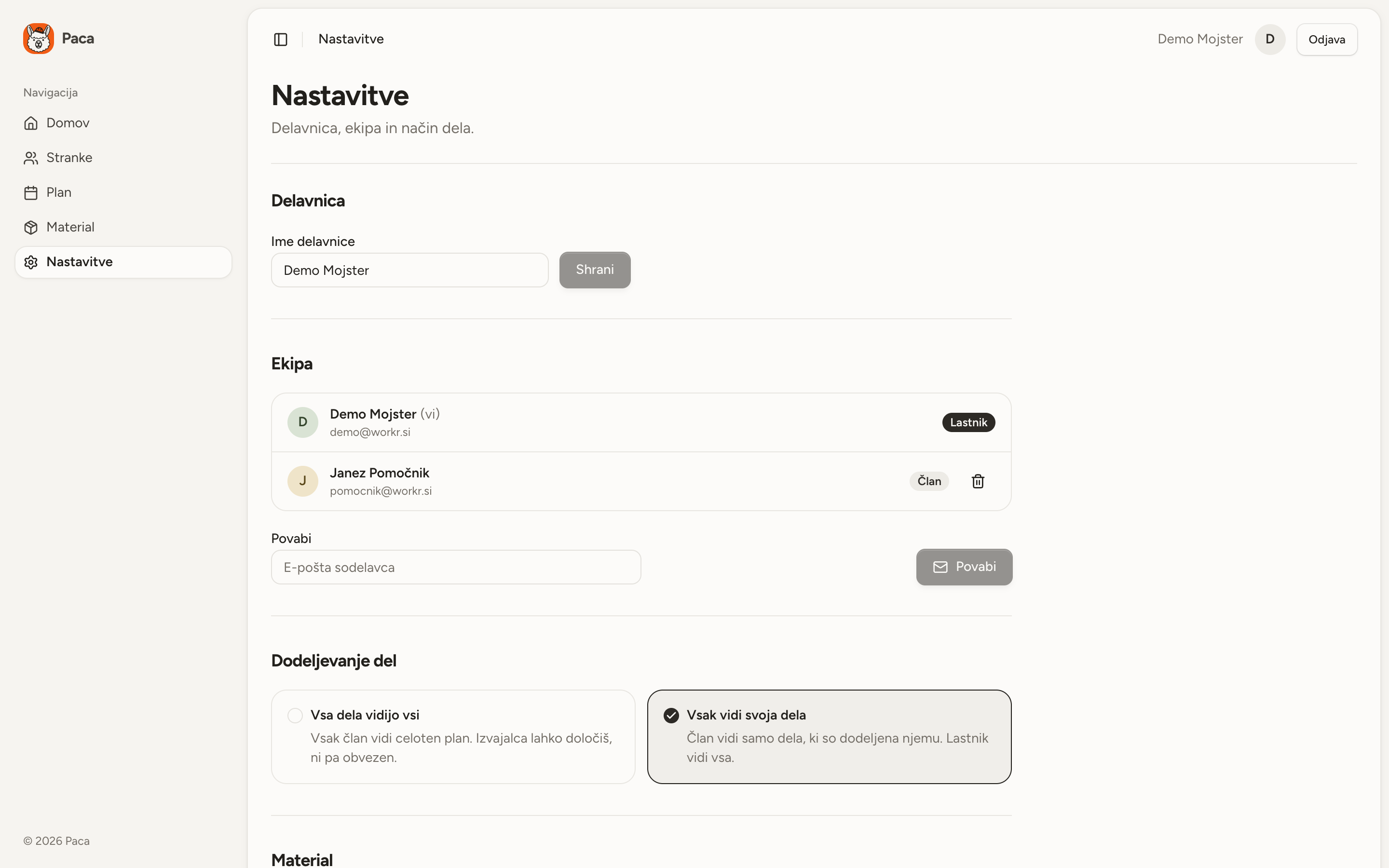 Job assignment setting